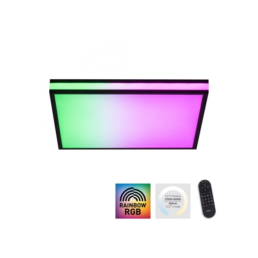 JUST LIGHT. 14110-18 - LED RGBW Stmívatelné stropní svítidlo MARIO BLACK LED/19,5W/230V 2700-5000K + dálkové ovládání