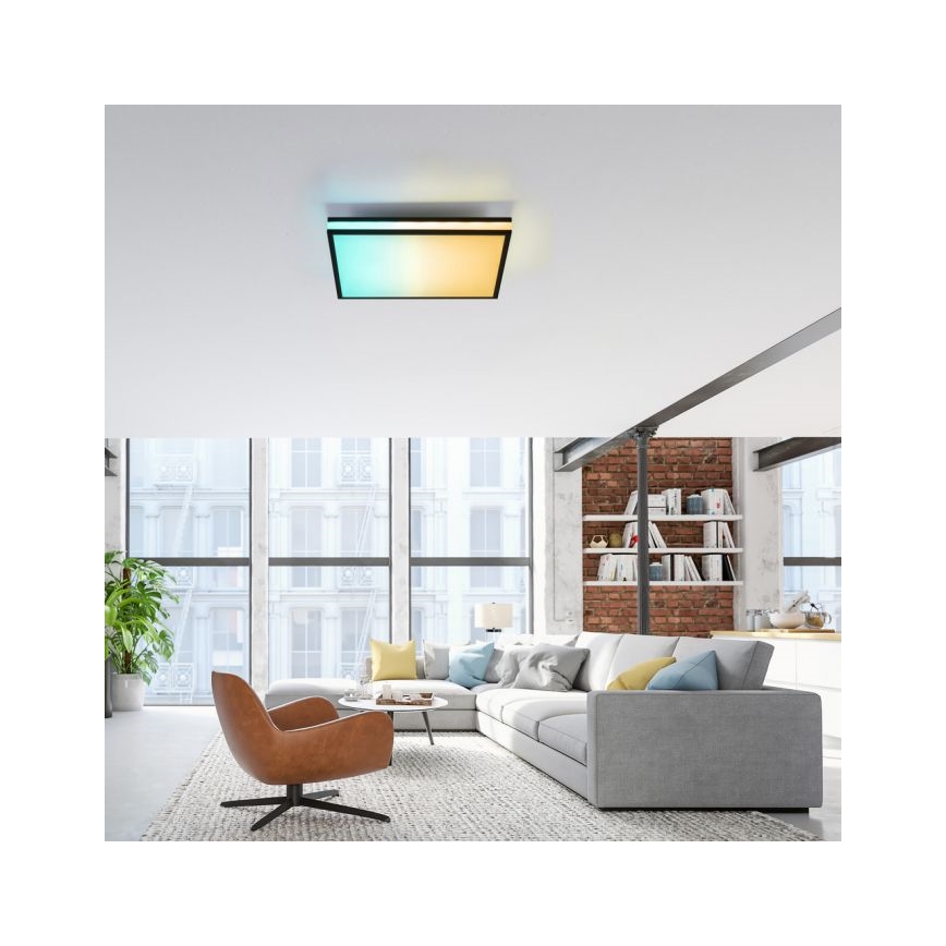 JUST LIGHT. 14110-18 - LED RGBW Stmívatelné stropní svítidlo MARIO BLACK LED/19,5W/230V 2700-5000K + dálkové ovládání