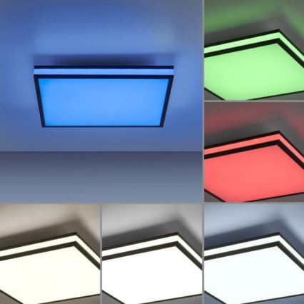 JUST LIGHT. 14110-18 - LED RGBW Stmívatelné stropní svítidlo MARIO BLACK LED/19,5W/230V 2700-5000K + dálkové ovládání