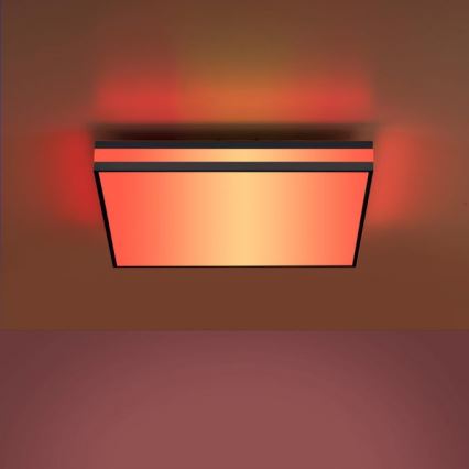 JUST LIGHT. 14110-18 - LED RGBW Stmívatelné stropní svítidlo MARIO BLACK LED/19,5W/230V 2700-5000K + dálkové ovládání