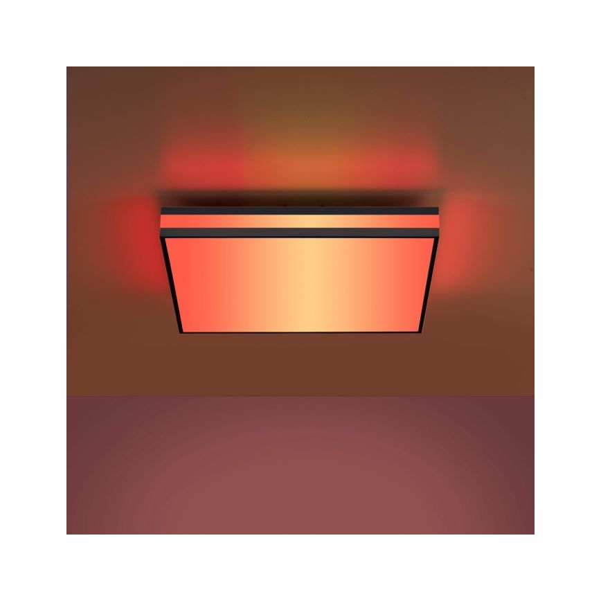JUST LIGHT. 14110-18 - LED RGBW Stmívatelné stropní svítidlo MARIO BLACK LED/19,5W/230V 2700-5000K + dálkové ovládání
