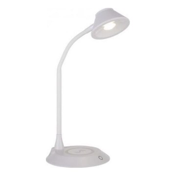 JUST LIGHT. 14414-16 - LED Stmívatelná flexibilní dotyková stolní lampa s bezdrátovým nabíjením PUCKI LED/4,5W/230V bílá