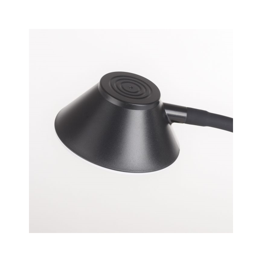 JUST LIGHT. 14414-18 - LED Stmívatelná flexibilní dotyková stolní lampa s bezdrátovým nabíjením PUCKI LED/4,5W/230V černá