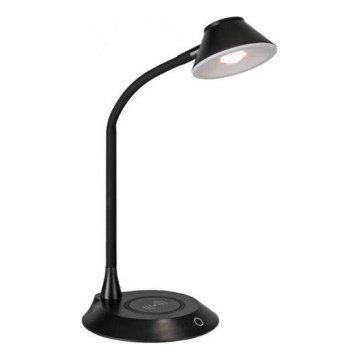 JUST LIGHT. 14414-18 - LED Stmívatelná flexibilní dotyková stolní lampa s bezdrátovým nabíjením PUCKI LED/4,5W/230V černá