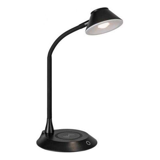 JUST LIGHT. 14414-18 - LED Stmívatelná flexibilní dotyková stolní lampa s bezdrátovým nabíjením PUCKI LED/4,5W/230V černá
