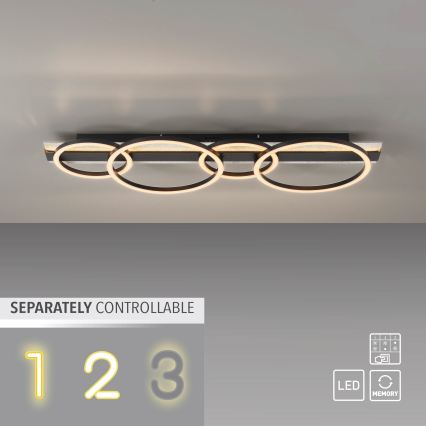 JUST LIGHT. 14426-21 - LED Stropní svítidlo CICHIO LED/37W/230V + LED/9,5W 30x86 cm černá