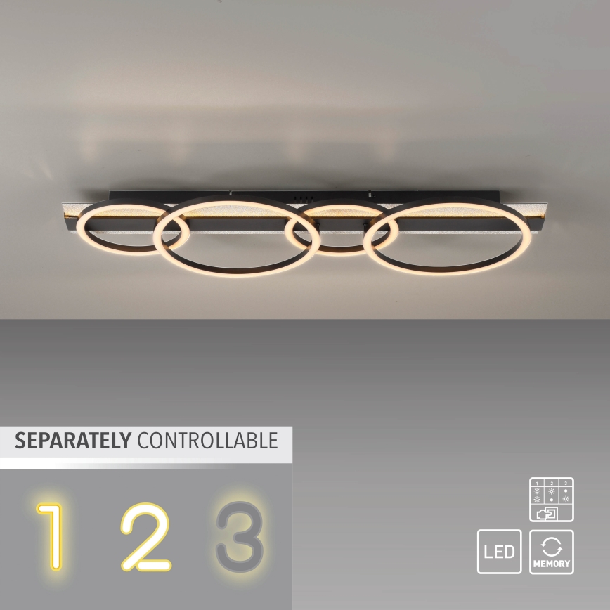 JUST LIGHT. 14426-21 - LED Stropní svítidlo CICHIO LED/37W/230V + LED/9,5W 30x86 cm černá