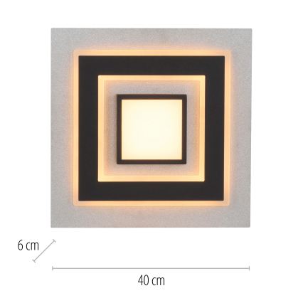 JUST LIGHT. 14439-21 - LED Stropní svítidlo CICHIO LED/18,5W/230V + LED/9W 40x40 cm černá