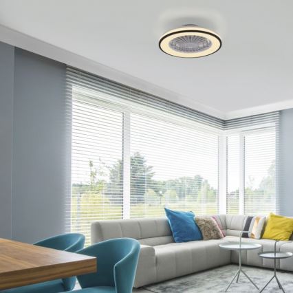 JUST LIGHT. 14447-18 - LED RGBW Stmívatelný stropní ventilátor se světlem LENO LED/44W/230V 3000-6500K pr. 48,6 cm bílá + dálkové ovládání