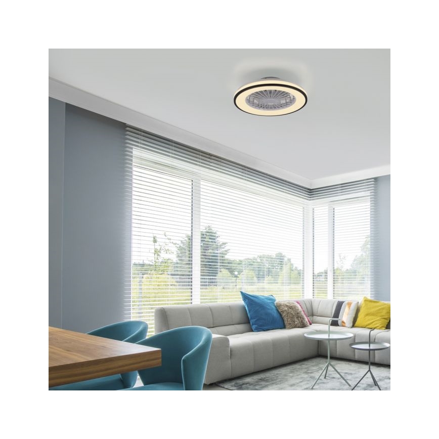 JUST LIGHT. 14447-18 - LED RGBW Stmívatelný stropní ventilátor se světlem LENO LED/44W/230V 3000-6500K pr. 48,6 cm bílá + dálkové ovládání