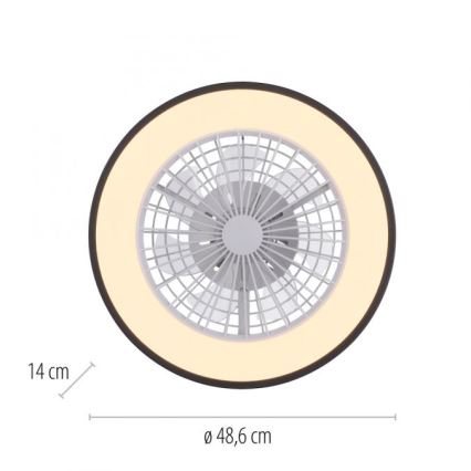 JUST LIGHT. 14447-18 - LED RGBW Stmívatelný stropní ventilátor se světlem LENO LED/44W/230V 3000-6500K pr. 48,6 cm bílá + dálkové ovládání