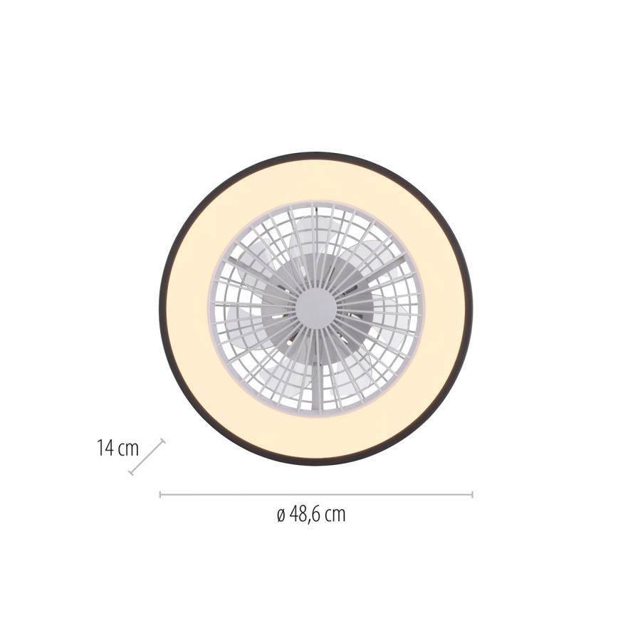 JUST LIGHT. 14447-18 - LED RGBW Stmívatelný stropní ventilátor se světlem LENO LED/44W/230V 3000-6500K pr. 48,6 cm bílá + dálkové ovládání
