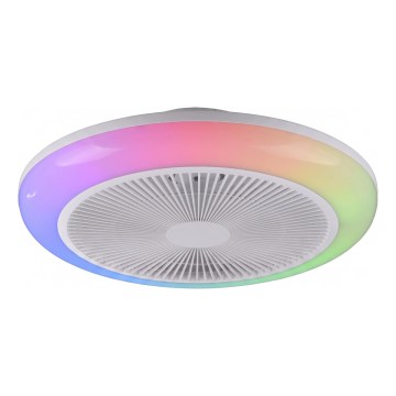 JUST LIGHT. 14623-16 - LED RGBW Stmívatelný stropní ventilátor se světlem BRENDA LED/22W/230V 3000-6000K pr. 46 cm bílá + dálkové ovládání