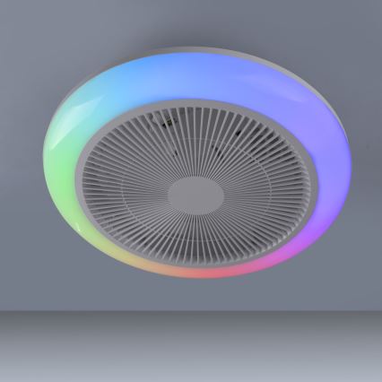 JUST LIGHT. 14623-16 - LED RGBW Stmívatelný stropní ventilátor se světlem BRENDA LED/22W/230V 3000-6000K pr. 46 cm bílá + dálkové ovládání
