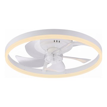 JUST LIGHT. 14624-16 - LED Stmívatelný stropní ventilátor se světlem RITA LED/22W/230V 3000-6000K pr. 50 cm bílá + dálkové ovládání