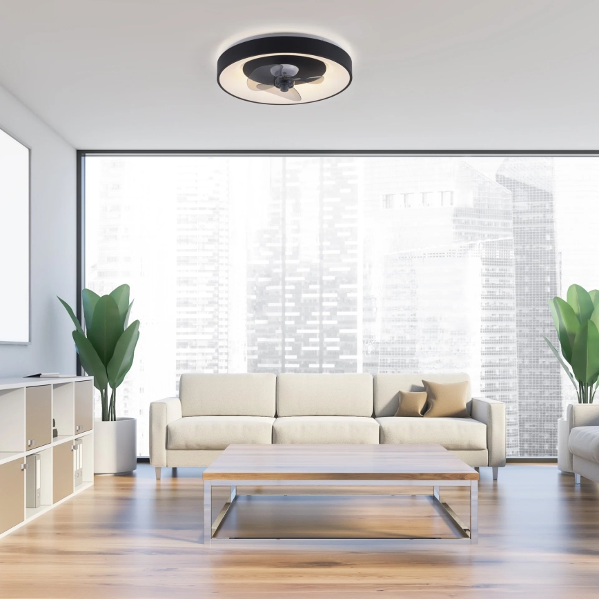 JUST LIGHT. 14644-18 - LED Stmívatelné stropní svítidlo s ventilátorem VENIKA LED/36W/230V pr. 48,6 cm 2700-5000K + dálkové ovládání