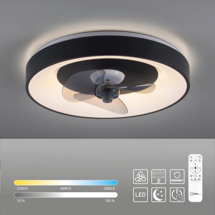 JUST LIGHT. 14644-18 - LED Stmívatelné stropní svítidlo s ventilátorem VENIKA LED/36W/230V pr. 48,6 cm 2700-5000K + dálkové ovládání