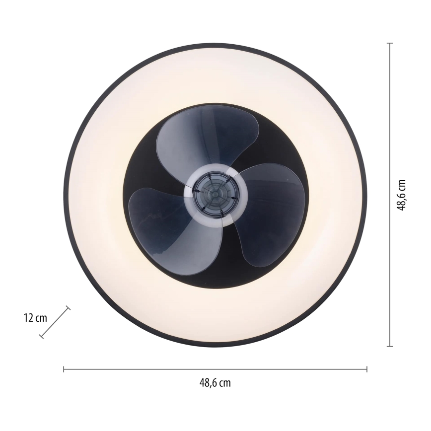JUST LIGHT. 14644-18 - LED Stmívatelné stropní svítidlo s ventilátorem VENIKA LED/36W/230V pr. 48,6 cm 2700-5000K + dálkové ovládání