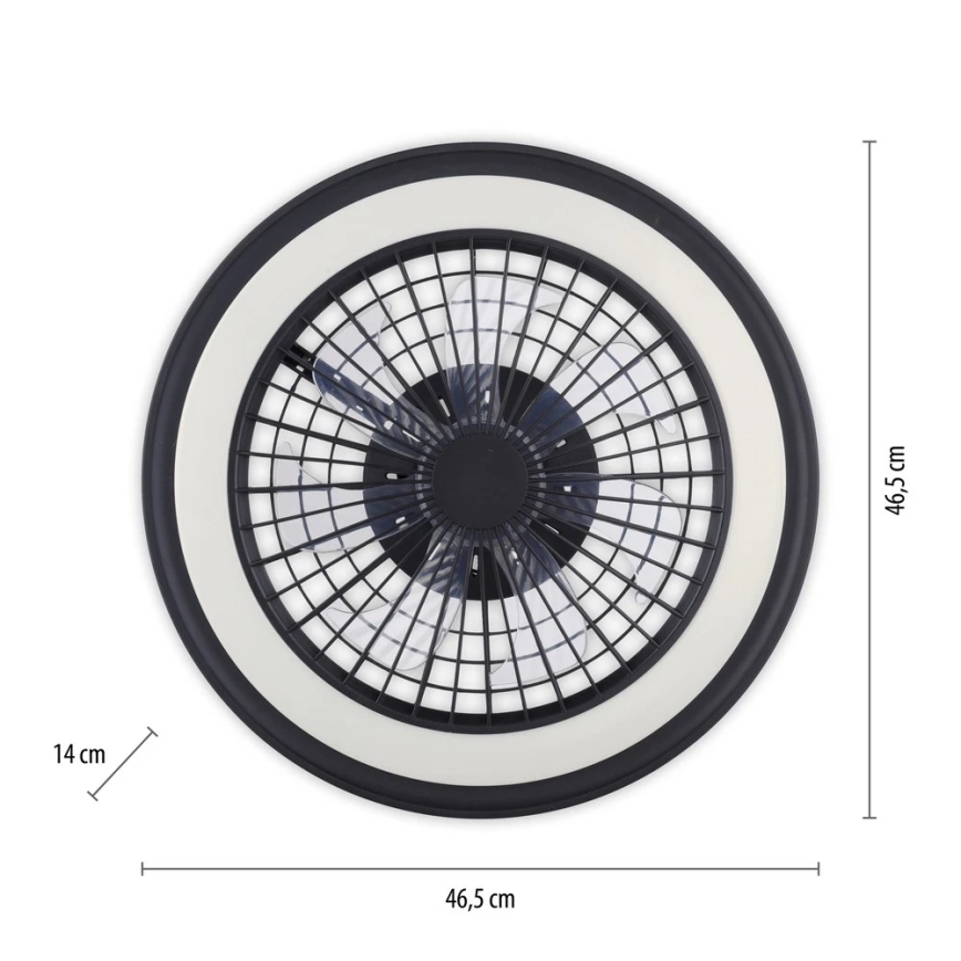 JUST LIGHT. 14649-18 - LED RGBW Stmívatelný stropní ventilátor se světlem BRANDON LED/36W/230V 2700-5000K pr. 46,5 cm černá + dálkové ovládání