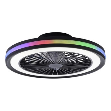 JUST LIGHT. 14649-18 - LED RGBW Stmívatelný stropní ventilátor se světlem BRANDON LED/36W/230V 2700-5000K pr. 46,5 cm černá + dálkové ovládání