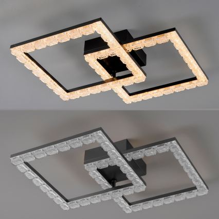 JUST LIGHT. 14732-18 - LED Stropní svítidlo GLITRA LED/17,5W/230V 37,6x37,6 cm černá