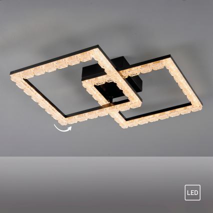 JUST LIGHT. 14732-18 - LED Stropní svítidlo GLITRA LED/17,5W/230V 37,6x37,6 cm černá