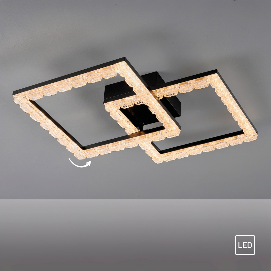 JUST LIGHT. 14732-18 - LED Stropní svítidlo GLITRA LED/17,5W/230V 37,6x37,6 cm černá