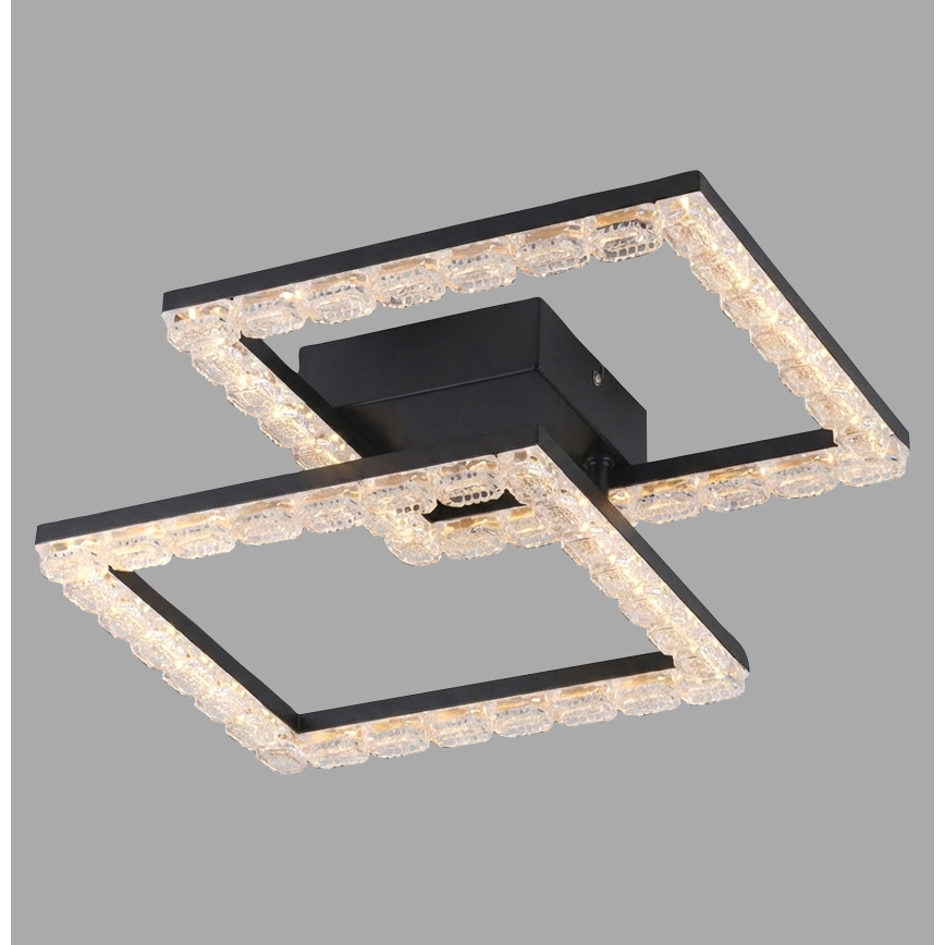 JUST LIGHT. 14732-18 - LED Stropní svítidlo GLITRA LED/17,5W/230V 37,6x37,6 cm černá