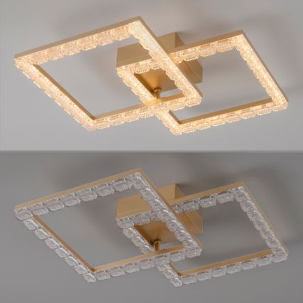 JUST LIGHT. 14732-60 - LED Stropní svítidlo GLITRA LED/17,5W/230V 37,6x37,6 cm zlatá