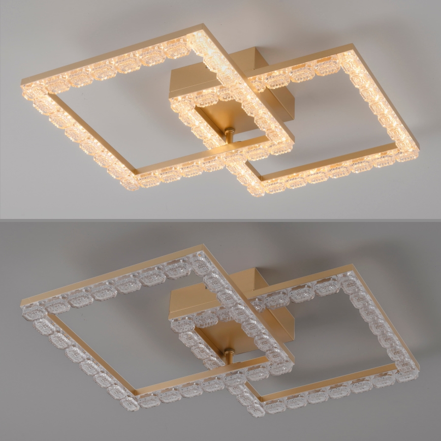 JUST LIGHT. 14732-60 - LED Stropní svítidlo GLITRA LED/17,5W/230V 37,6x37,6 cm zlatá