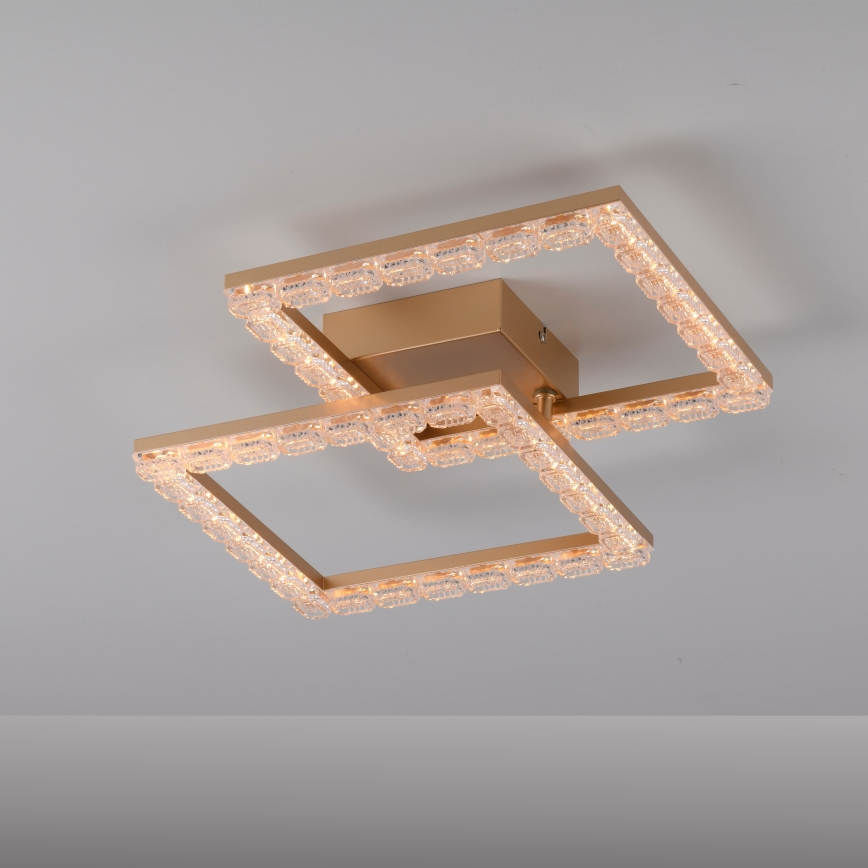 JUST LIGHT. 14732-60 - LED Stropní svítidlo GLITRA LED/17,5W/230V 37,6x37,6 cm zlatá