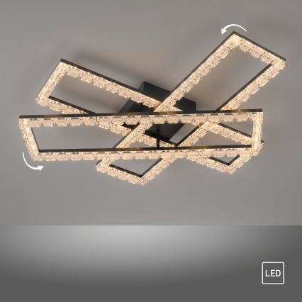 JUST LIGHT. 14733-18 - LED Stropní svítidlo GLITRA LED/35W/230V 57,25x72,05 cm černá