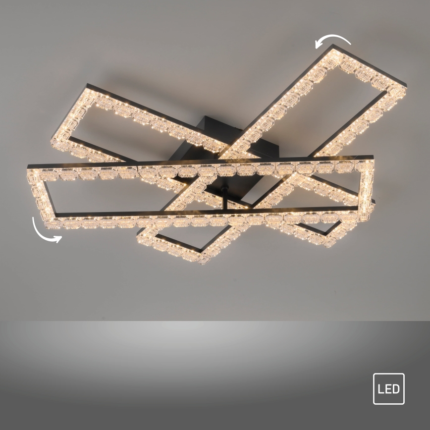 JUST LIGHT. 14733-18 - LED Stropní svítidlo GLITRA LED/35W/230V 57,25x72,05 cm černá