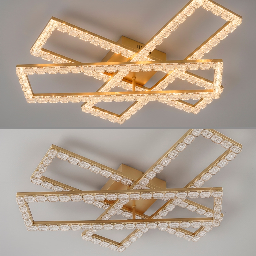 JUST LIGHT. 14733-60 - LED Stropní svítidlo GLITRA LED/35W/230V 57,25x72,05 cm zlatá