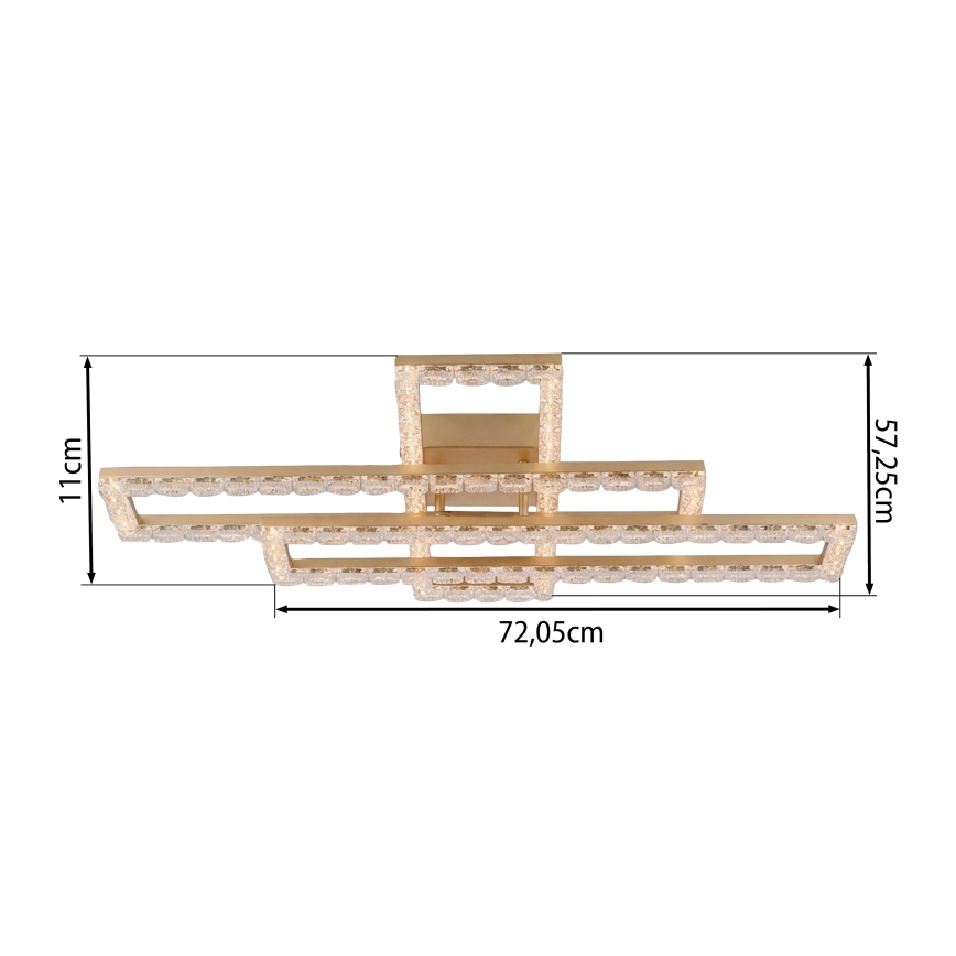 JUST LIGHT. 14733-60 - LED Stropní svítidlo GLITRA LED/35W/230V 57,25x72,05 cm zlatá