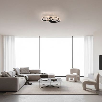JUST LIGHT. 14734-18 - LED Stropní svítidlo GLITRA LED/37W/230V pr. 50 cm černá