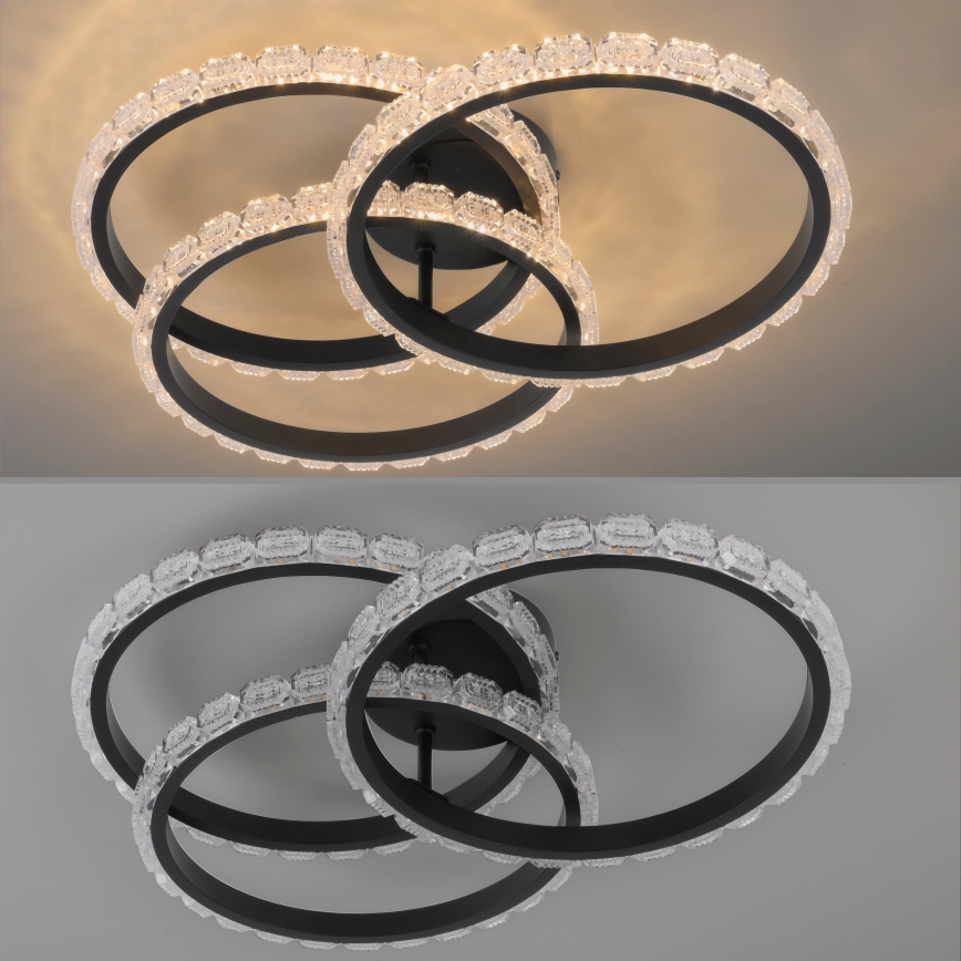 JUST LIGHT. 14734-18 - LED Stropní svítidlo GLITRA LED/37W/230V pr. 50 cm černá