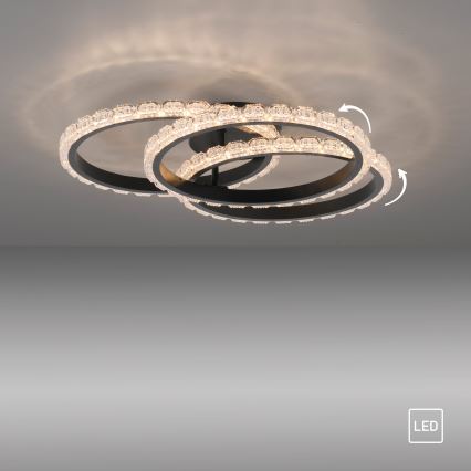JUST LIGHT. 14734-18 - LED Stropní svítidlo GLITRA LED/37W/230V pr. 50 cm černá
