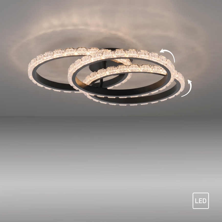 JUST LIGHT. 14734-18 - LED Stropní svítidlo GLITRA LED/37W/230V pr. 50 cm černá