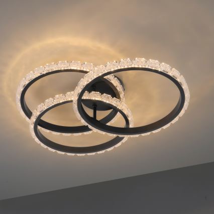 JUST LIGHT. 14734-18 - LED Stropní svítidlo GLITRA LED/37W/230V pr. 50 cm černá