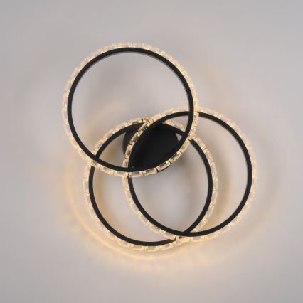JUST LIGHT. 14734-18 - LED Stropní svítidlo GLITRA LED/37W/230V pr. 50 cm černá