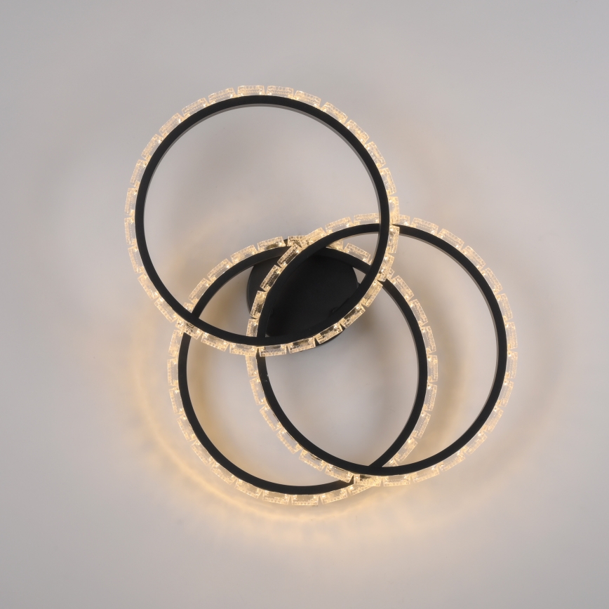 JUST LIGHT. 14734-18 - LED Stropní svítidlo GLITRA LED/37W/230V pr. 50 cm černá