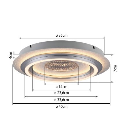 JUST LIGHT. 15089-21 - LED Stropní svítidlo CICHIO LED/36W/230V pr. 40 cm matný chrom