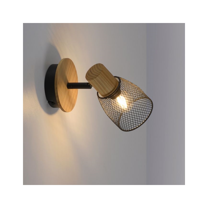 JUST LIGHT. 15191-79 - Nástěnné bodové svítidlo TAMIS 1xE14/10W/230V borovice