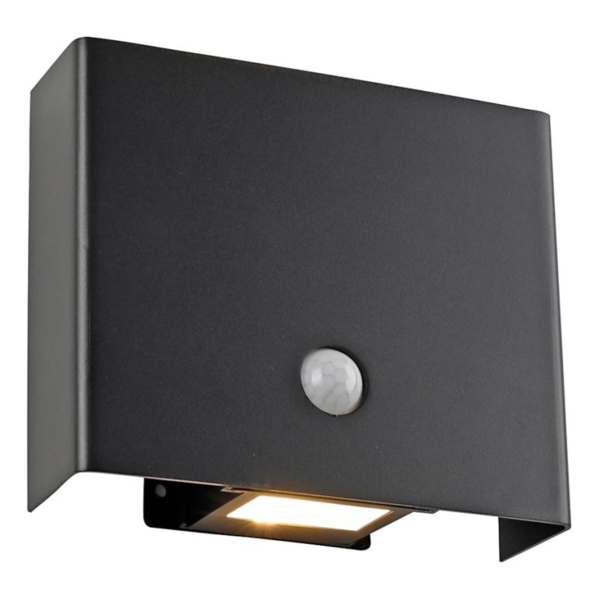 JUST LIGHT. 19471-18 - LED Venkovní nástěnné svítidlo se senzorem AMIN 2xLED/1,25W/3,7V 4400mAh IP44 černá