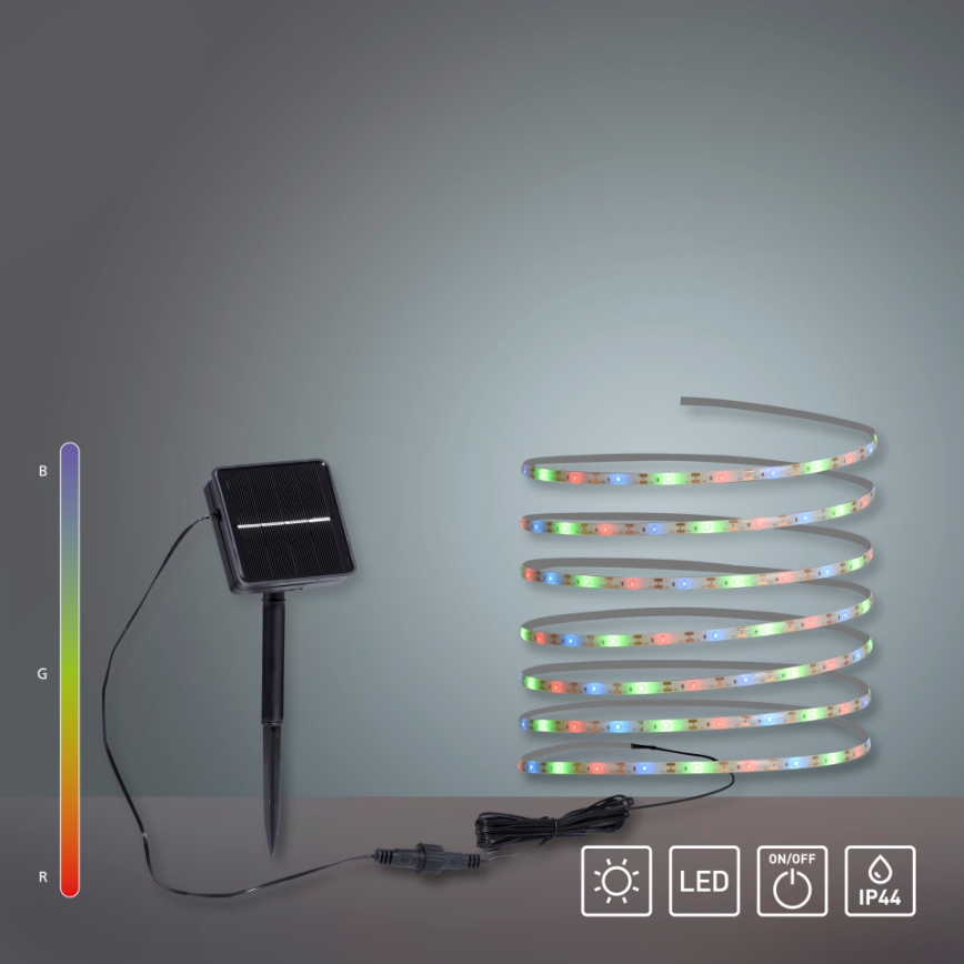 JUST LIGHT. 19971-18 - LED RGB Solární pásek TEANIA LED/3,7V 5 m 1200 mAh IP44 černá