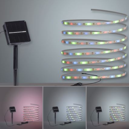 JUST LIGHT. 19971-18 - LED RGB Solární pásek TEANIA LED/3,7V 5 m 1200 mAh IP44 černá