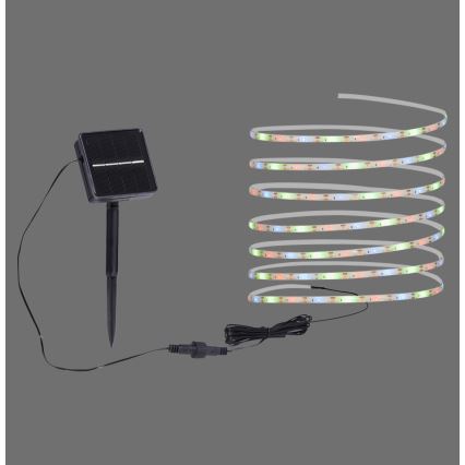 JUST LIGHT. 19971-18 - LED RGB Solární pásek TEANIA LED/3,7V 5 m 1200 mAh IP44 černá