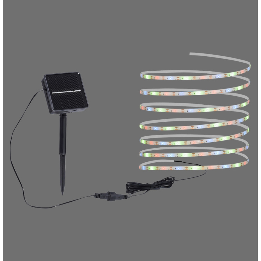 JUST LIGHT. 19971-18 - LED RGB Solární pásek TEANIA LED/3,7V 5 m 1200 mAh IP44 černá