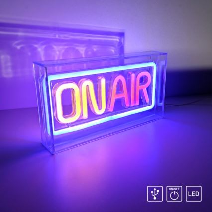 JUST LIGHT. 85013-70 - LED Neonová stolní dekorace NEON LED/4W/5V On Air